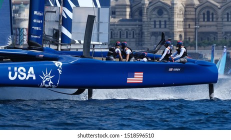 Marseille, France – September 20 21 & 22, 2019: Team USA, during sailGP final World Series on september 20 21 & 22, 2019 in Marseille bay, France