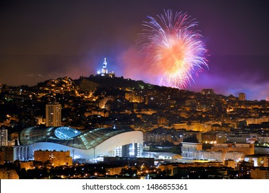 Marseille, Stade Vélodrome, Night And Fireworks