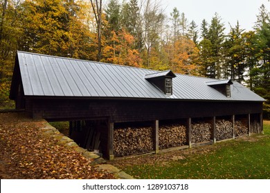 Marsh Billings Rockefeller National Historical Park Woodshed On Mountain Road Woodstock, Vermont, United States - October 10, 2014