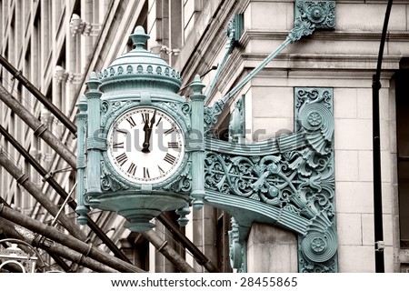Marshall Field's Clock on State Street in Chicago