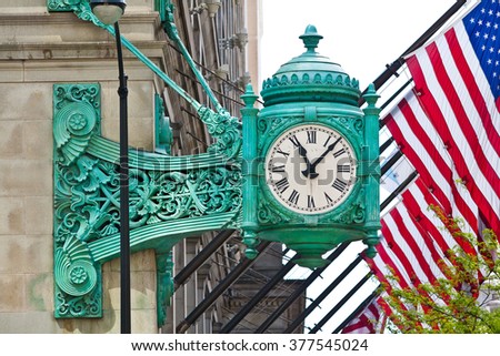 Marshall Field's Clock on State Street in Chicago