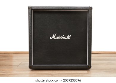 Marshall Guitar Amplifier Speaker Cabinet, 4x12 Rig On The Floor