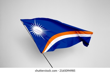 Marshall Islands flag isolated on white background with clipping path. flag symbols of Marshall Islands. flag frame with empty space for your text.