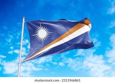 Marshall Islands flag waving in the wind