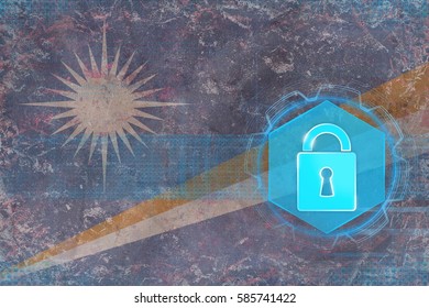 Marshall Islands network protected. Computer defense concept.