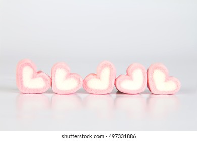 Marshmallow Heart Shape With Love Concept