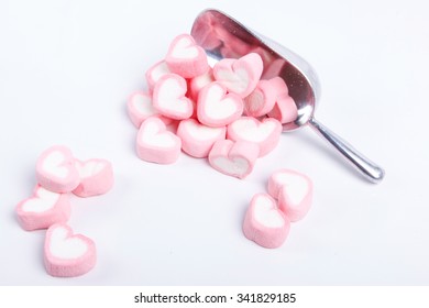 marshmallow on white background