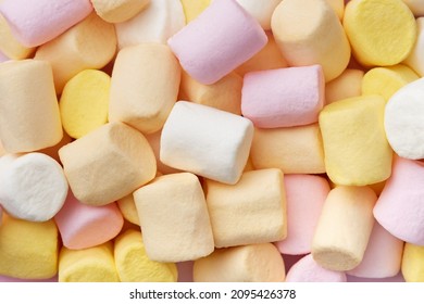 Marshmallow Soft Candy Pattern  Viewed From Above. Top View. Full Frame