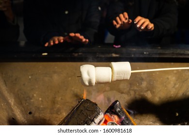 marshmallows roasted over the fire