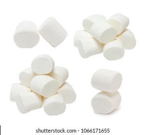 Marshmallows set isolated on white background
