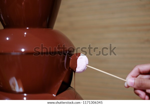 Marshmello Drip Chocolate Fondue Stock Photo Edit Now 1171306345