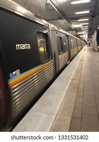 MARTA Atlanta Public Transit, Subway Metro Train, ATLANTA, GEORGIA, February 2019, Passenger Transportation.