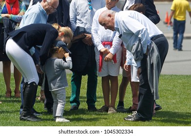 
Marta Ortega With Her Son Amancio Jr And Her Father Amancio Ortega, Founder Textile Group Inditex