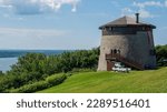 Martello Tower overlooking the Saint Lawrence River on the Plains of Abraham in Quebec City, Canada