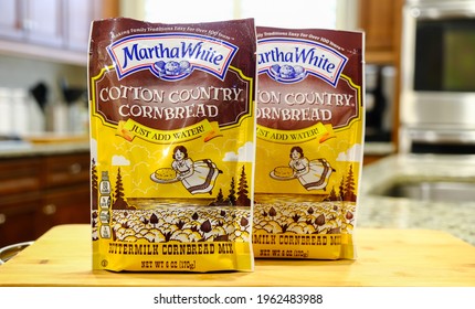 Martha White Cornbread Mix On Counter For Illustrative Editorial