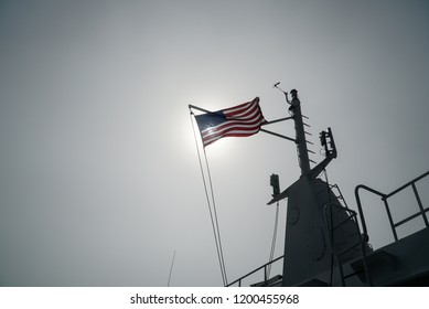 Martha's Vineyard Ferry Boat American Flag
