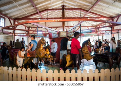 MARTHA'S VINEYARD, MA-September 2, 2016: Flying Horses Carousel. Flying Horses Is America's Oldest Carousel.