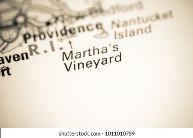 Martha's Vineyard. USA On A Map.