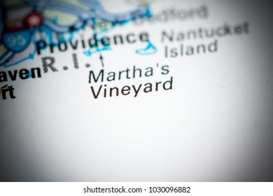 Martha's Vineyard. USA On A Map.