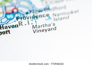 Martha's Vineyard. USA On A Map.