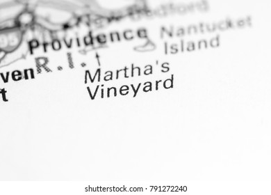 Martha's Vineyard. USA On A Map.