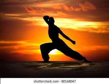 Martial Arts Fitness at Sunset - Powered by Shutterstock