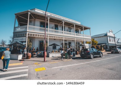 Martinborough, New Zealand - August 31, 2019 : Street view, architectures and shops in Martinborough, New Zealand