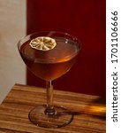 Martinez Cocktail, a classic cocktail precursor to the Martini, with Orange Bitter or Angostura, Maraschino, Red Vermouth and Old Tom Gin