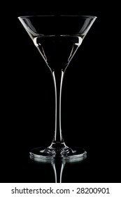 Martini Glass Isolated On A Black Background.