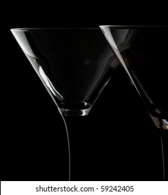 Martini Glass On A Black Background