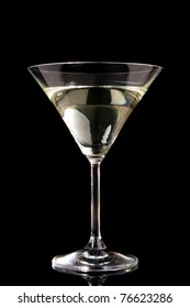 Martini Glass On Black Background