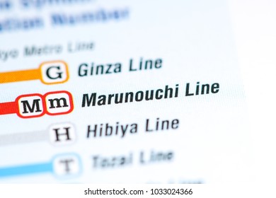 Marunouchi Line. Tokyo Metro Map.