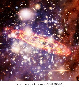 Marvelous galaxy in a deep space. The elements of this image furnished by NASA.