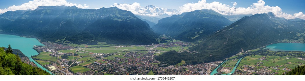 Marvelous Panorama View Interlaken Town Eiger Stock Photo 1735448207 ...