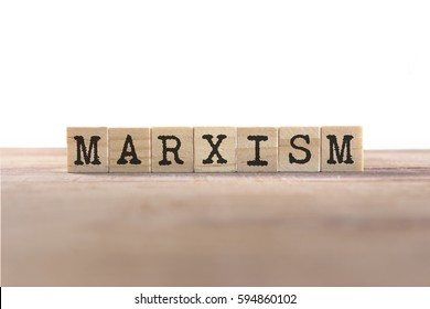 Marxism Word Written In Wooden Cube