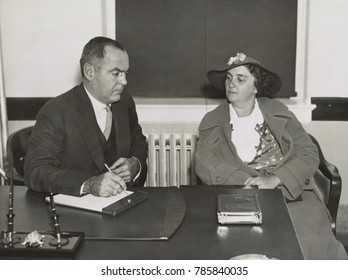 Mary Creighton Questioned By Nassau County Police, In Connection With The Death Of Ada Applegate. Oct. 7. 1935. After A 12-hour Interrogation, Mary Creighton Admitted To Poisoning Ada Applegate, And I