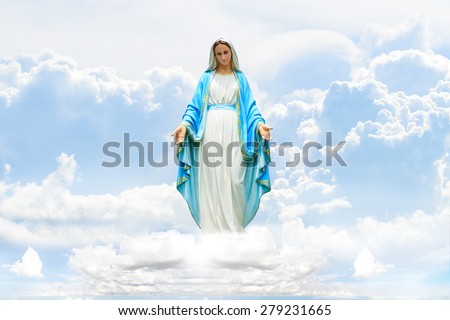 Mary on Cloud and sky