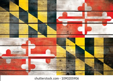 Maryland Flag Wood