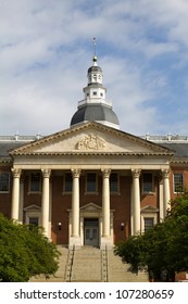 Maryland State Capitol Entrance Building In Annapolis, Maryland, USA.