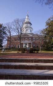 The Maryland State House In Annapolis, MD. Where The Maryland General Assembly Convenes For Three Months A Year.