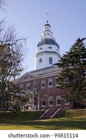 The Maryland State House In Annapolis, MD. Where The Maryland General Assembly Convenes For Three Months A Year.