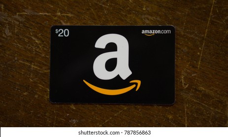 Maryland, United States of America - Jan 6 : Amazon.com Gift Card on desk