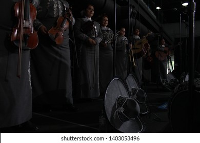 Maryvale, Ariz. / U.S. - November 3, 2016: A Local All Female Mariachi Band During A Rally With Vice Presidential Candidate Tim Kaine Just Days Before The Election. 3859