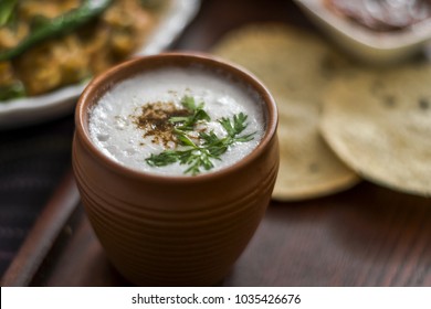 Masala Chaas Served With Papad