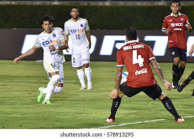 Masato Kudo Of Sanfrecce Hiroshima In Action During Toyota Premier Cup 2016 Between Muangthong United And Sanfrecce Hiroshima At Suppachalasai Stadium On February 4,2017 In Thailand.