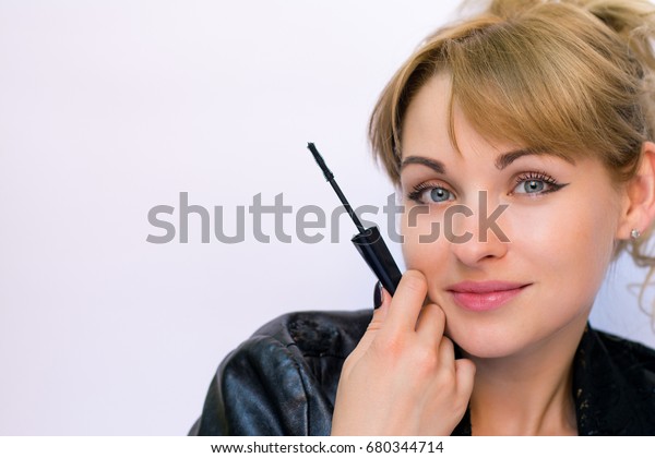 Mascara Closeup Beautiful Young Woman Blonde Stock Photo Edit Now