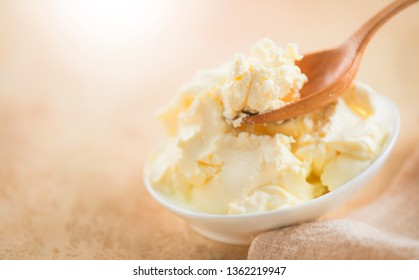 Mascarpone Cream Cheese Closeup Mascarpone Italian Stock Photo (Edit ... picture