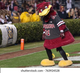 Mascot On The Field For The Clemson Tiger Vs. South Carolina Gamecocks At The William - Brice Stadium In Columbia, SC USA On November 25th, 2017