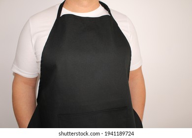 Masculine Black Apron Mockup, Chef Front Blank Apron Template