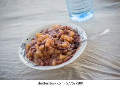 Mashed Banana And Beans Street Food In Uganda